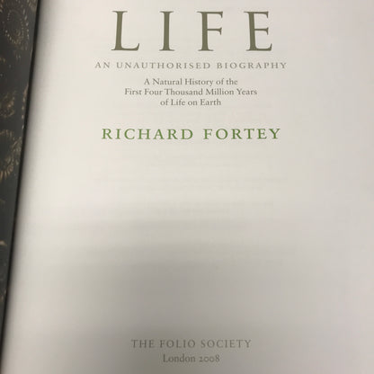 Life - Richard Fortey - 1st Thus - Folio Society - 2008