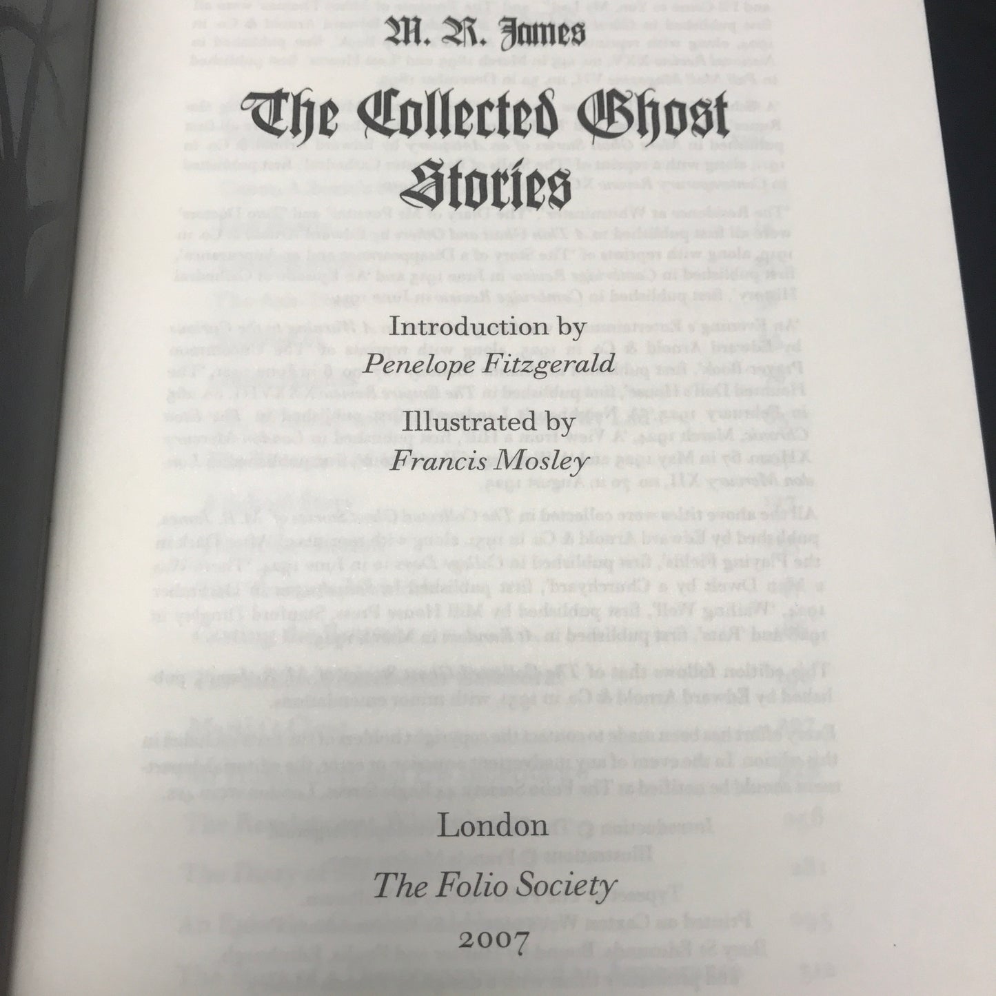 Collected Ghost Stories -M. R. James - Folio Society - 2007