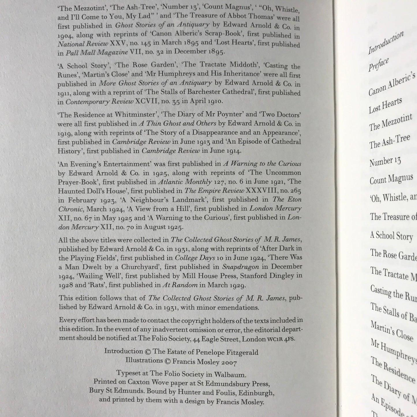 Collected Ghost Stories -M. R. James - Folio Society - 2007