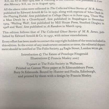 Collected Ghost Stories -M. R. James - Folio Society - 2007