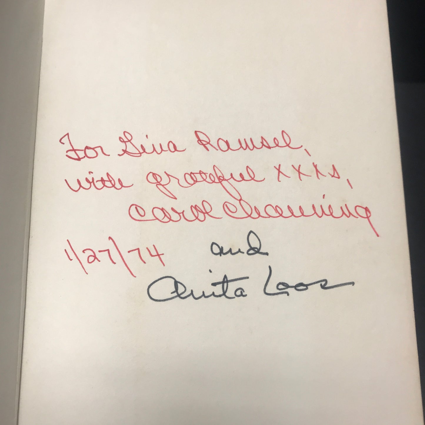 Gentlemen Prefer Blondes - Anita Loos - Signed With Card - 1973