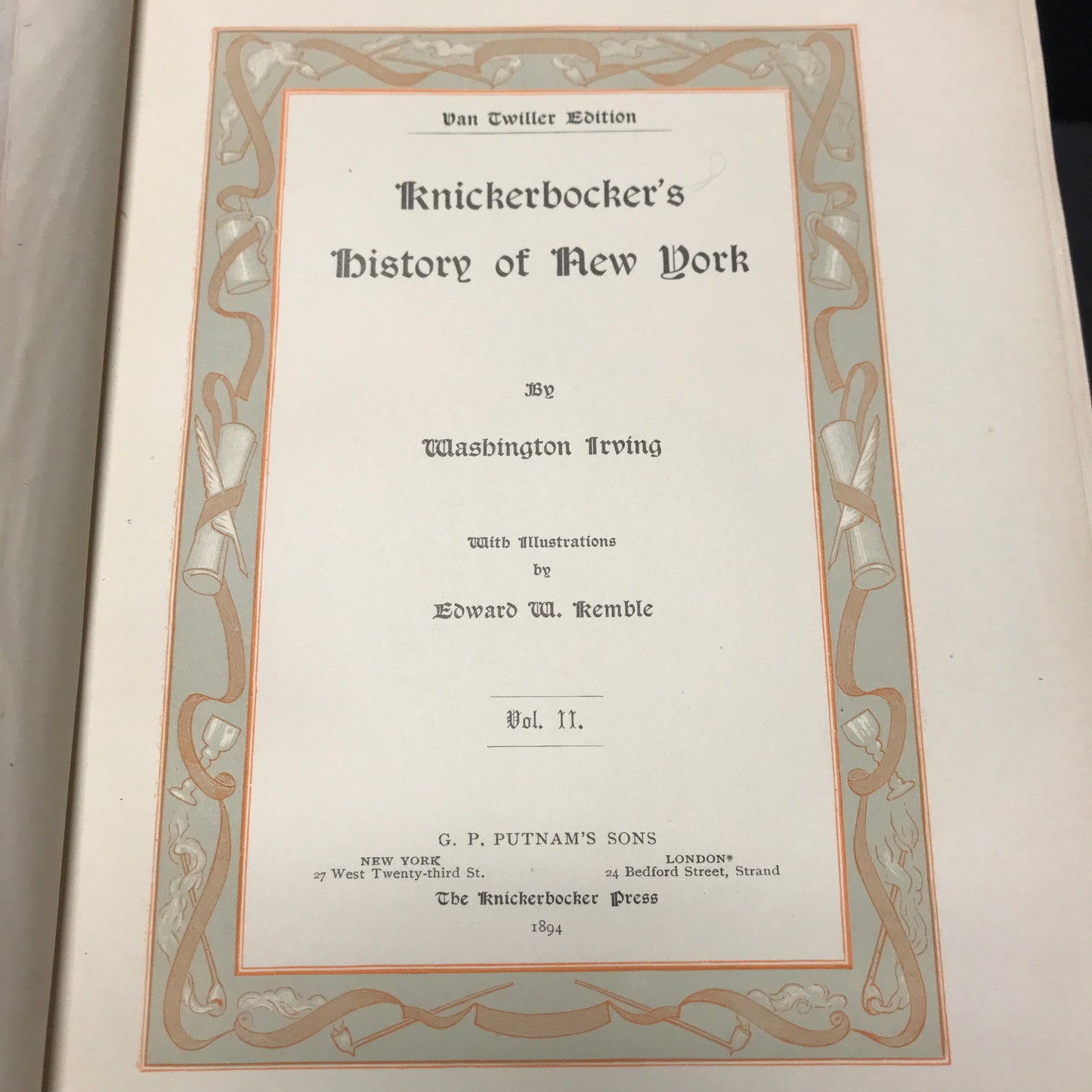 Knickerbocker's History of New York -  Volume 2 - Washington Irving - 1893