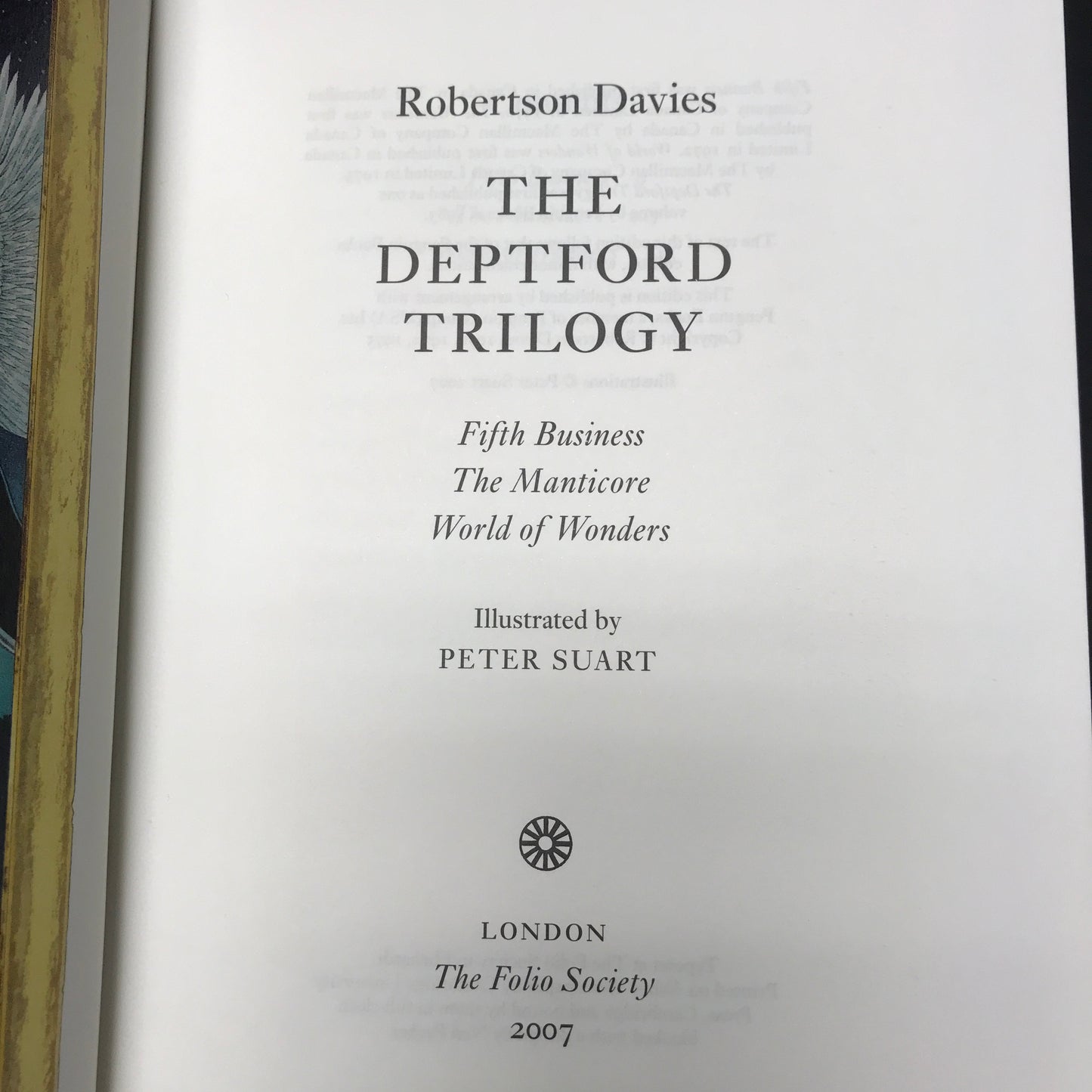 The Deptford Trilogy - Robertson Davies - 1st Thus - Folio Society - 2007