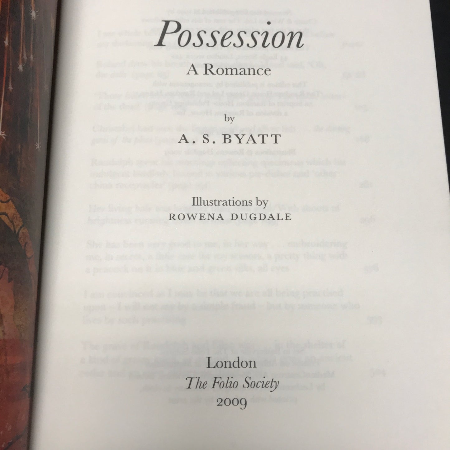 Possession - A. S. Byatt - 1st Thus - Folio Society - 2009