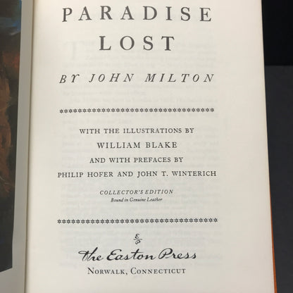 Paradise Lost - John Milton - Easton Press - Collector's Edition - 1976