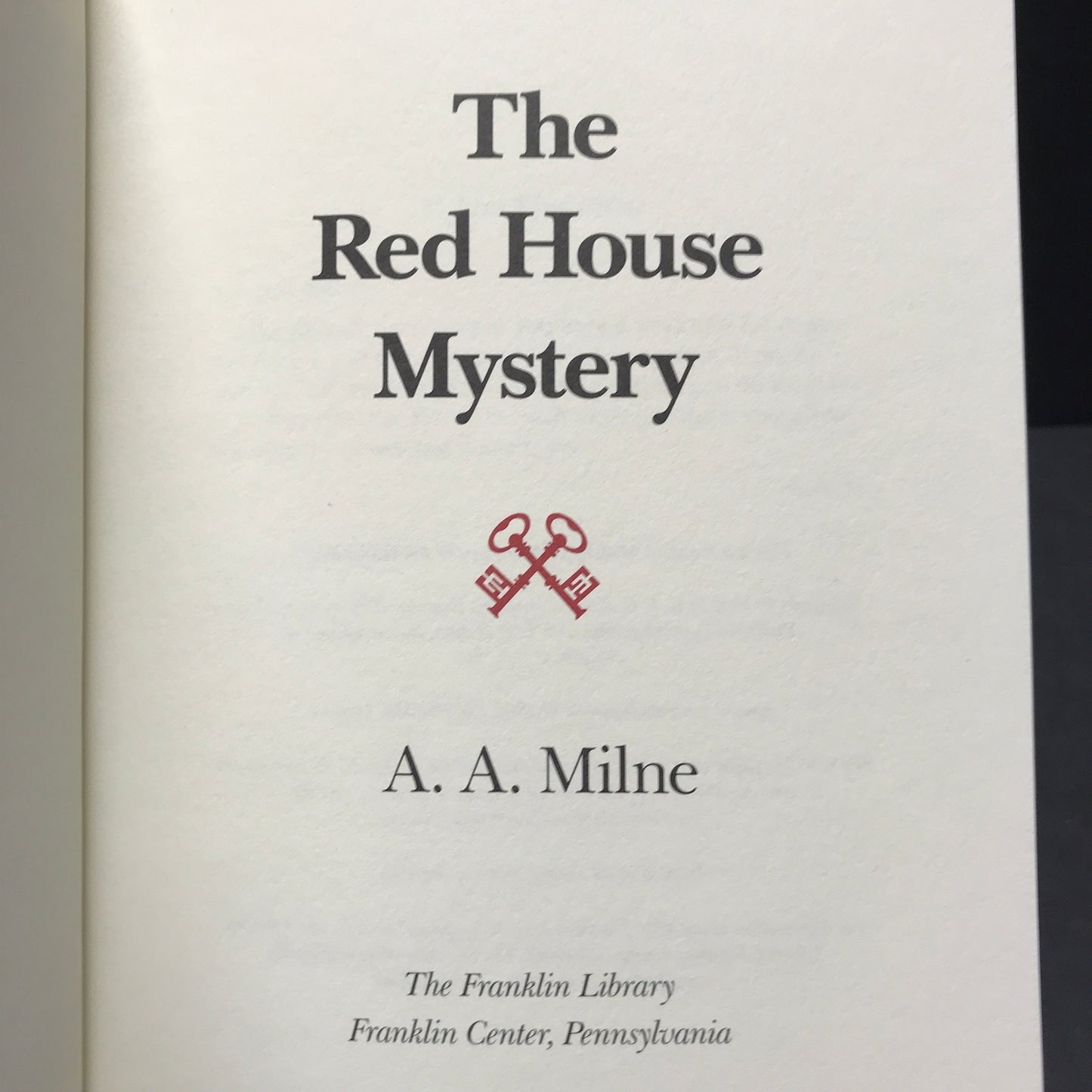 The Red House Mystery - A. A. Milne - Franklin Library - 1990