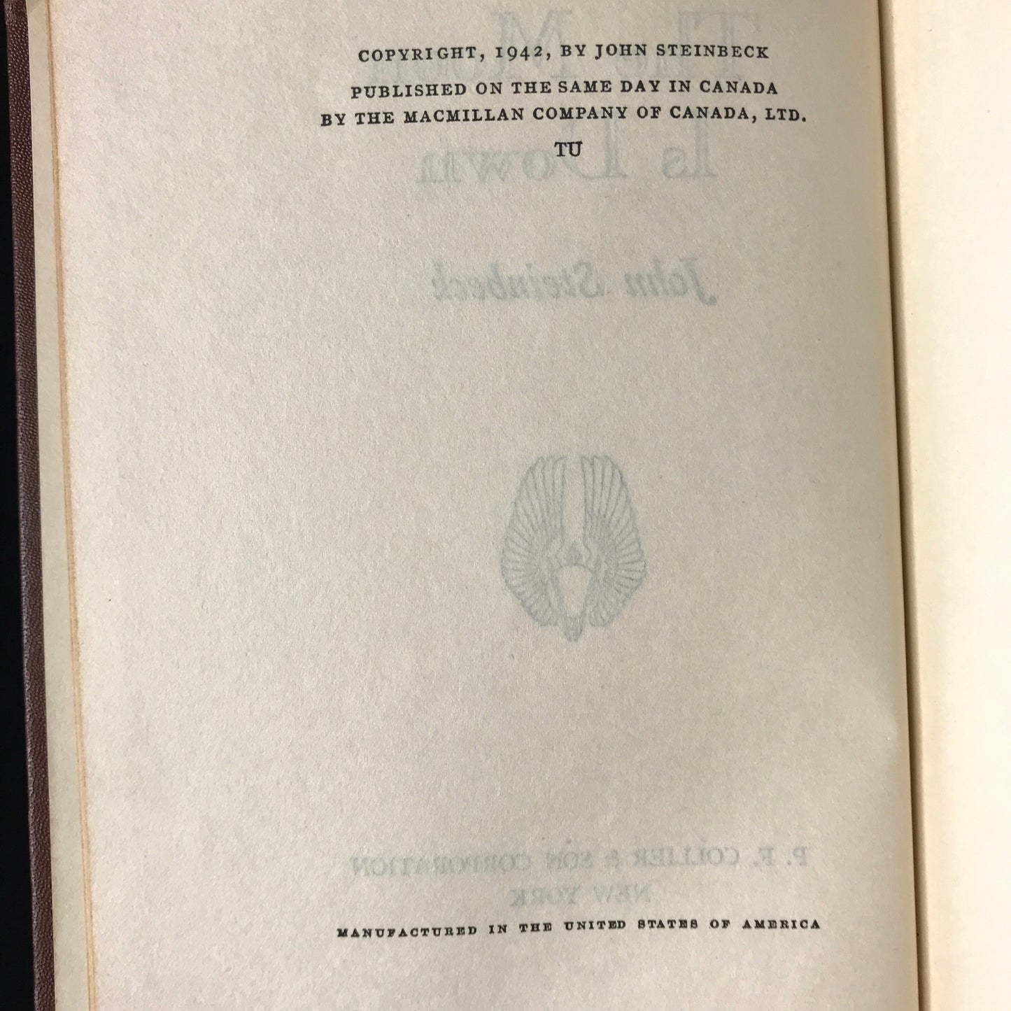 The Moon is Down and Short Stories - John Steinbeck - 1942