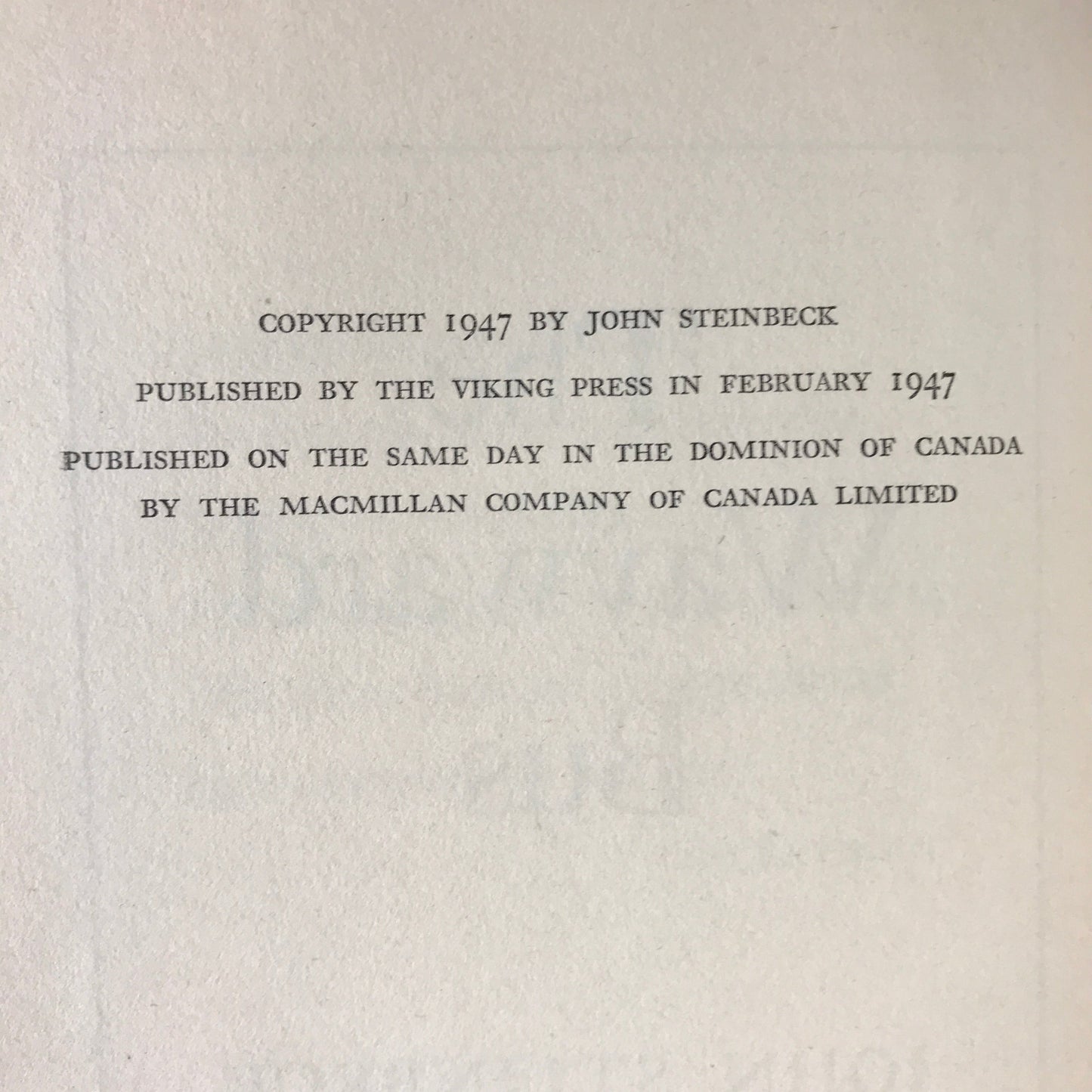 The Wayward Bus - John Steinbeck - Early Printing - 1947