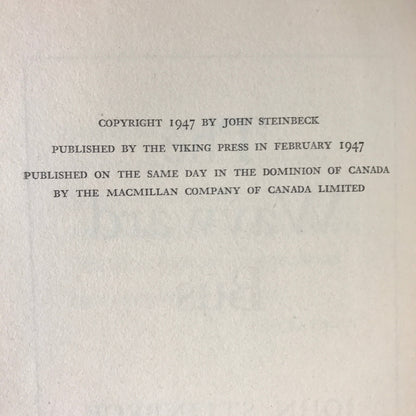 The Wayward Bus - John Steinbeck - Early Printing - 1947