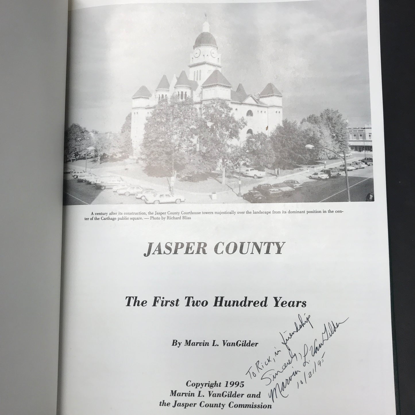 Jasper County: The First Two Hundred Years - Martin L. VanGilder - Signed - 1995