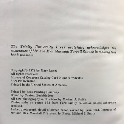 Lynn Ford: Texas Artist and Craftsman - Mary Lance - Signed - 1978