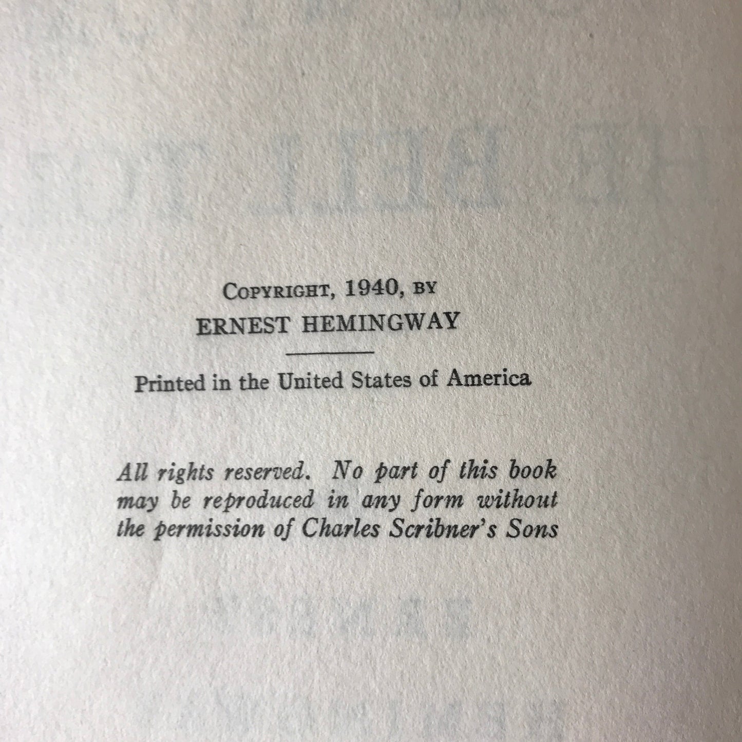 For Whom the Bell Tolls - Ernest Hemingway - 1940