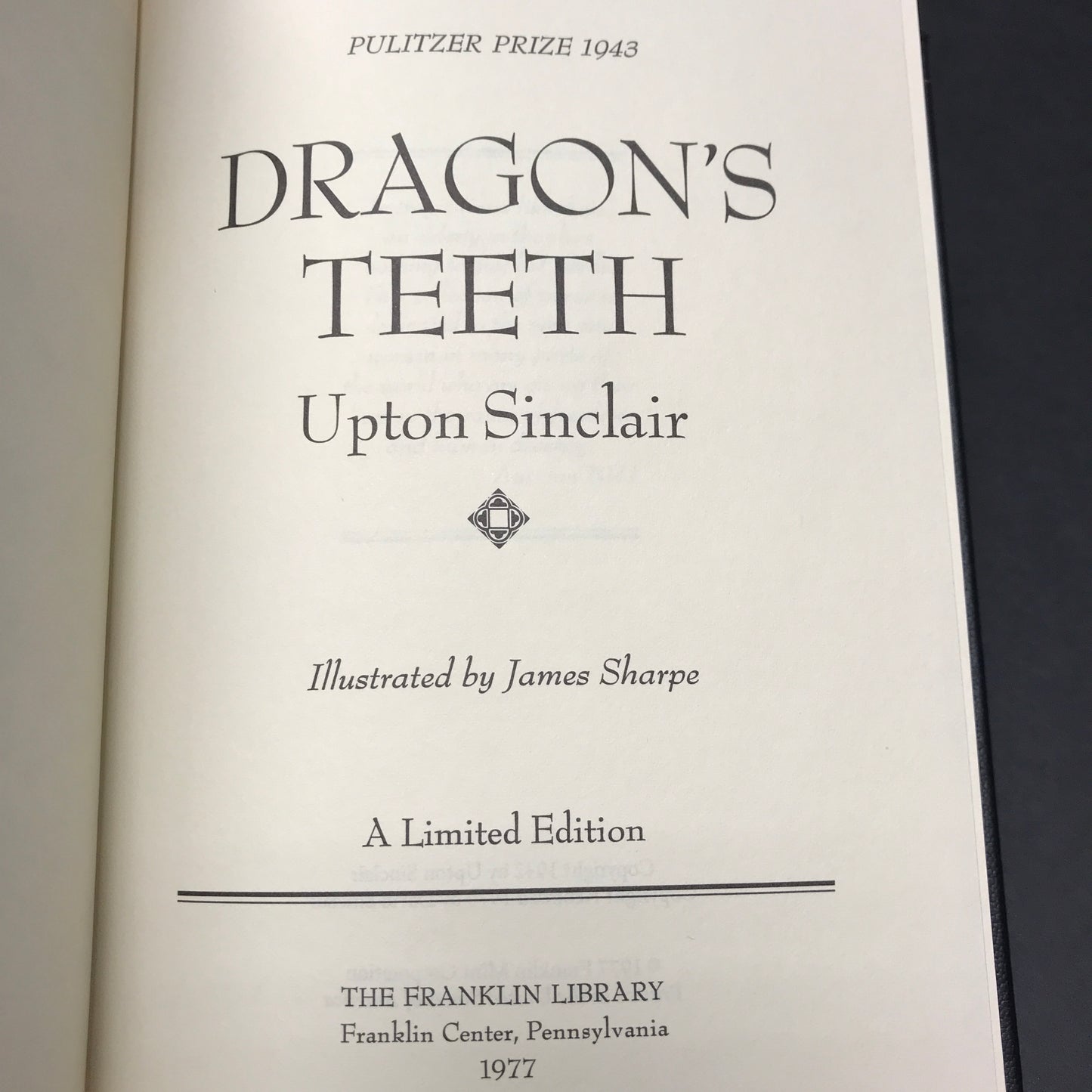 Dragon's Teeth - Upton Sinclair - Limited Edition - Franklin Library - 1977