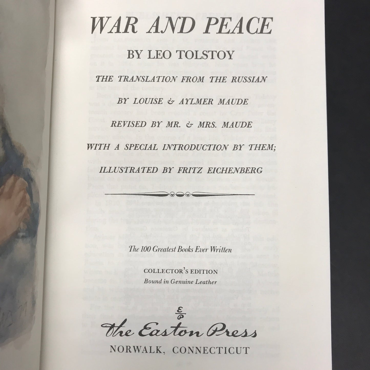 War and Peace - Volume One - Leo Tolstoy - Easton Press - 1981