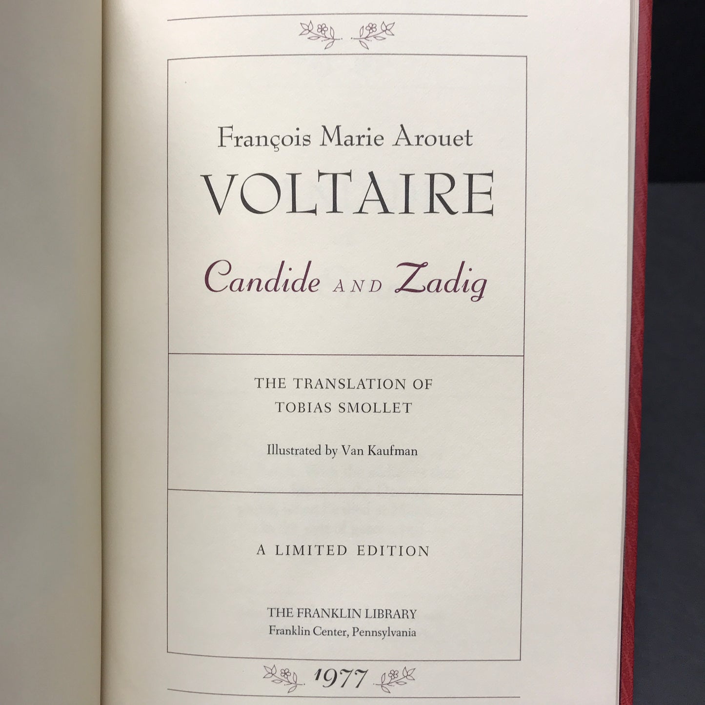 Candide and Zadig - Voltaire - Franklin Library - 1977