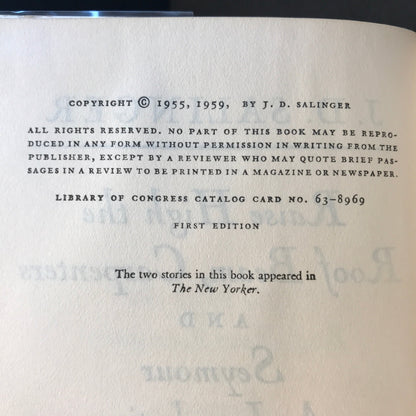 Raise High the Roof Beam, Carpenters and Seymour an Introduction - J. D. Salinger - 1st Edition - 3rd State - 1939