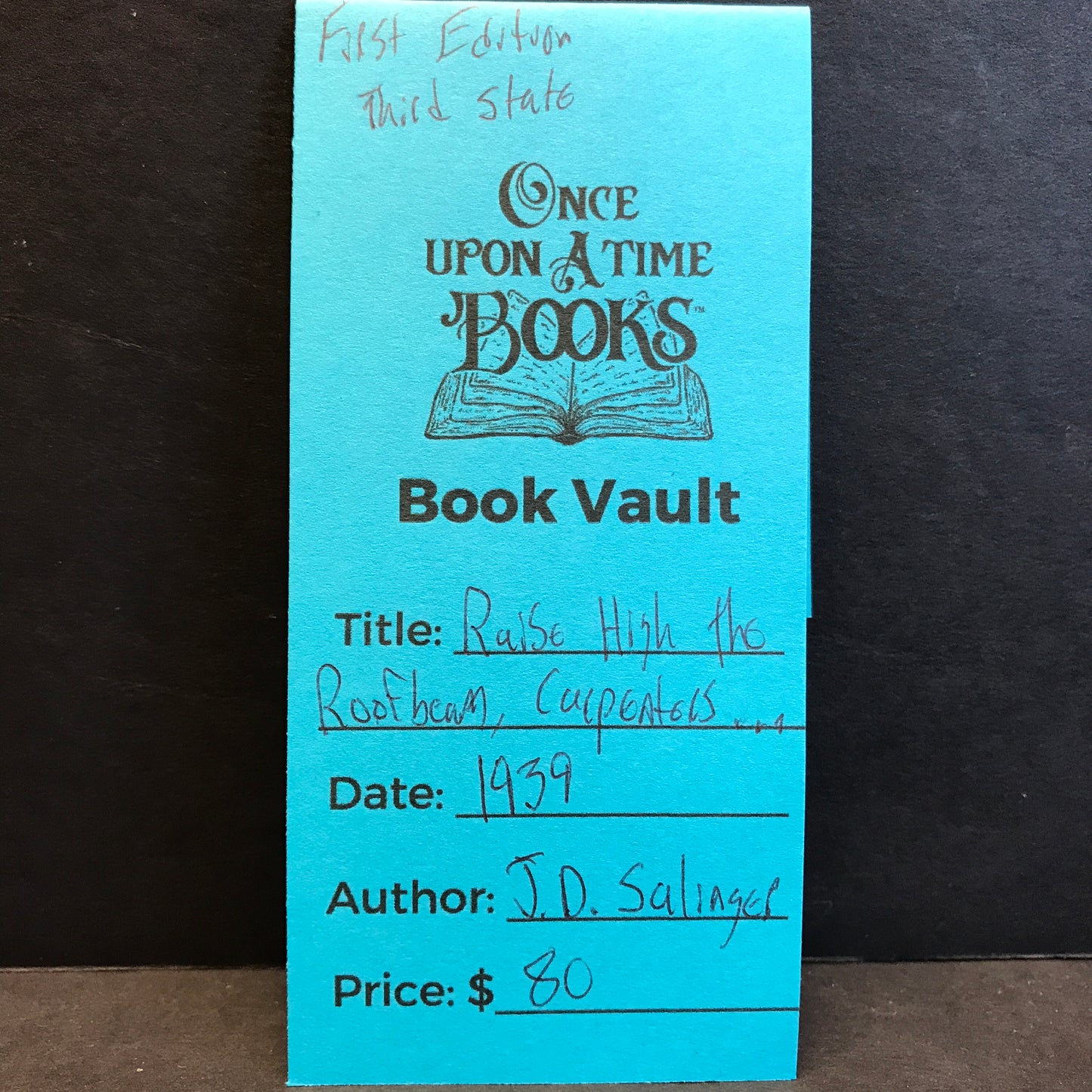 Raise High the Roof Beam, Carpenters and Seymour an Introduction - J. D. Salinger - 1st Edition - 3rd State - 1939