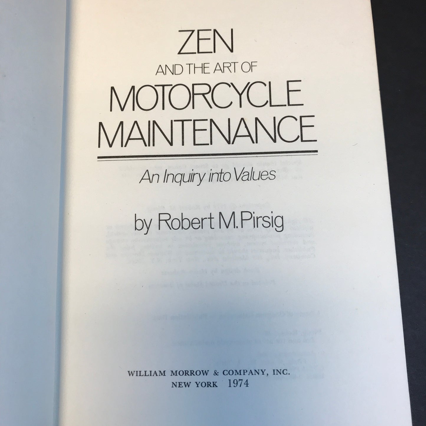 Zen and the Art of Motorcycle Maintenance - Robert M. Pirsig - Possible 1st, Price Clipped - 1974