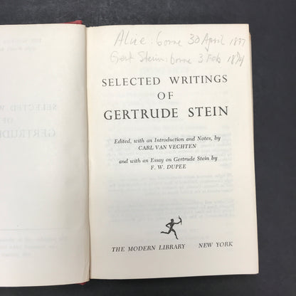 Selected Writings of Gertrude Stein - Gertrude Stein - Modern Library - 1962