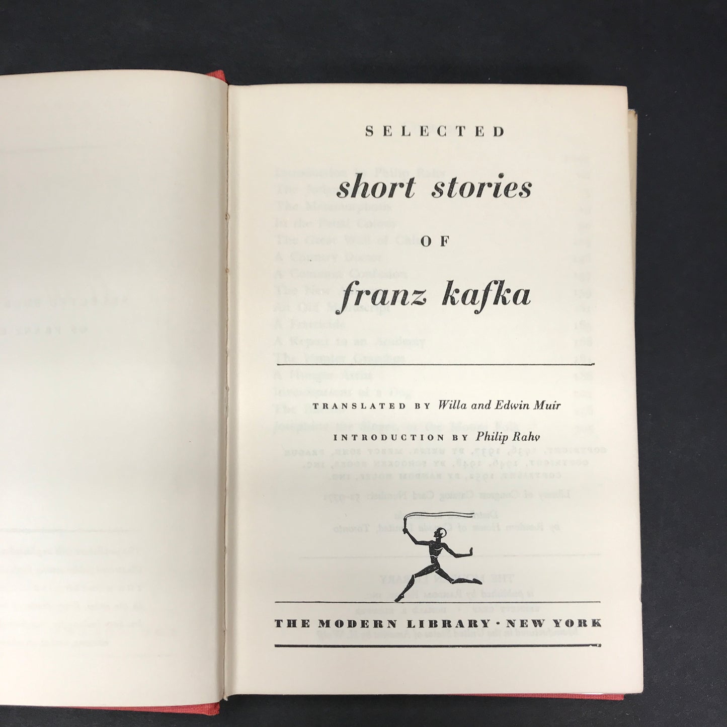 Selected Short Stories of Franz Kafka - Franz Kafka - Modern Library - 1952