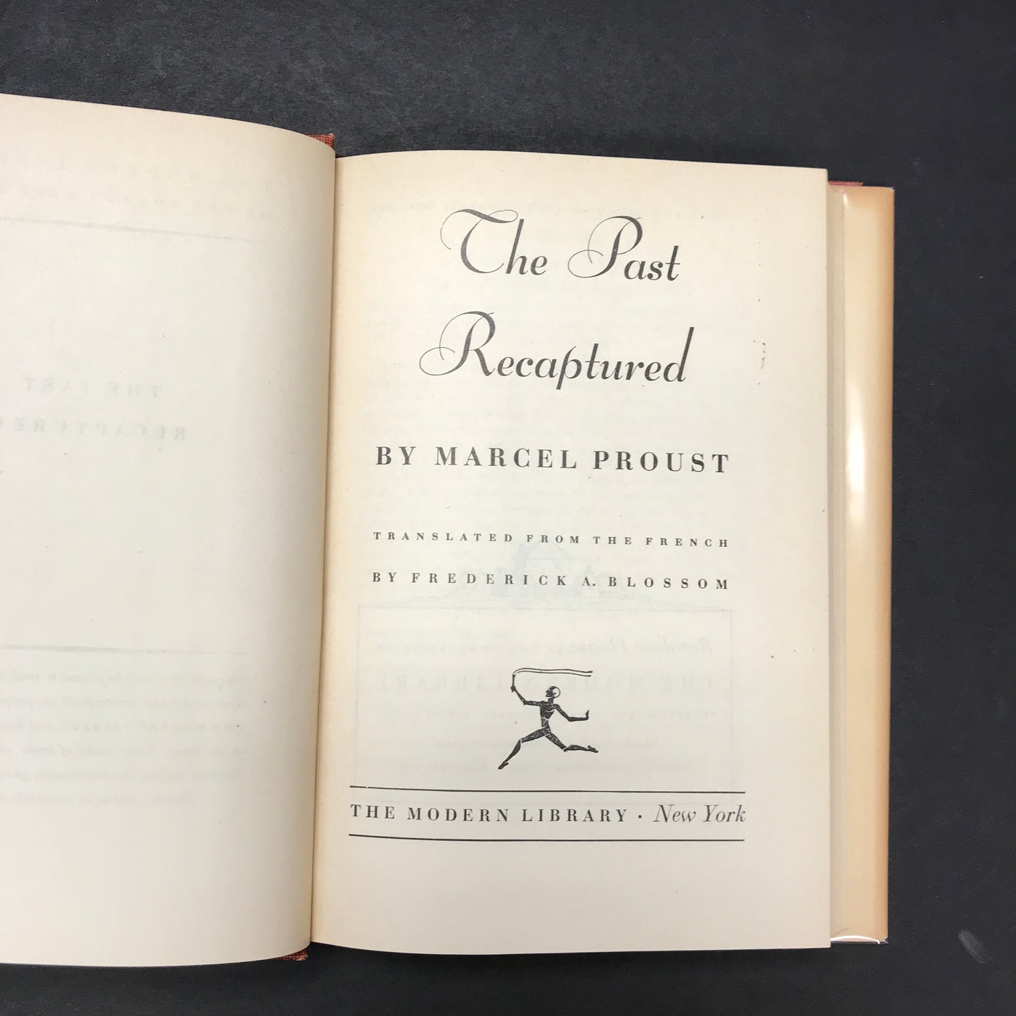 The Past Recaptured - Marcel Proust - Modern Library - 1932