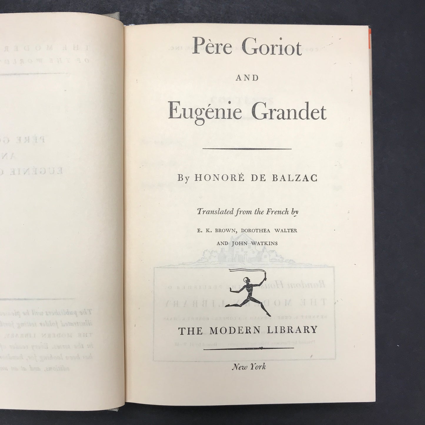 Pere Goriot and Eugene Grandet - Honore De Balzac - Modern Library - 1946