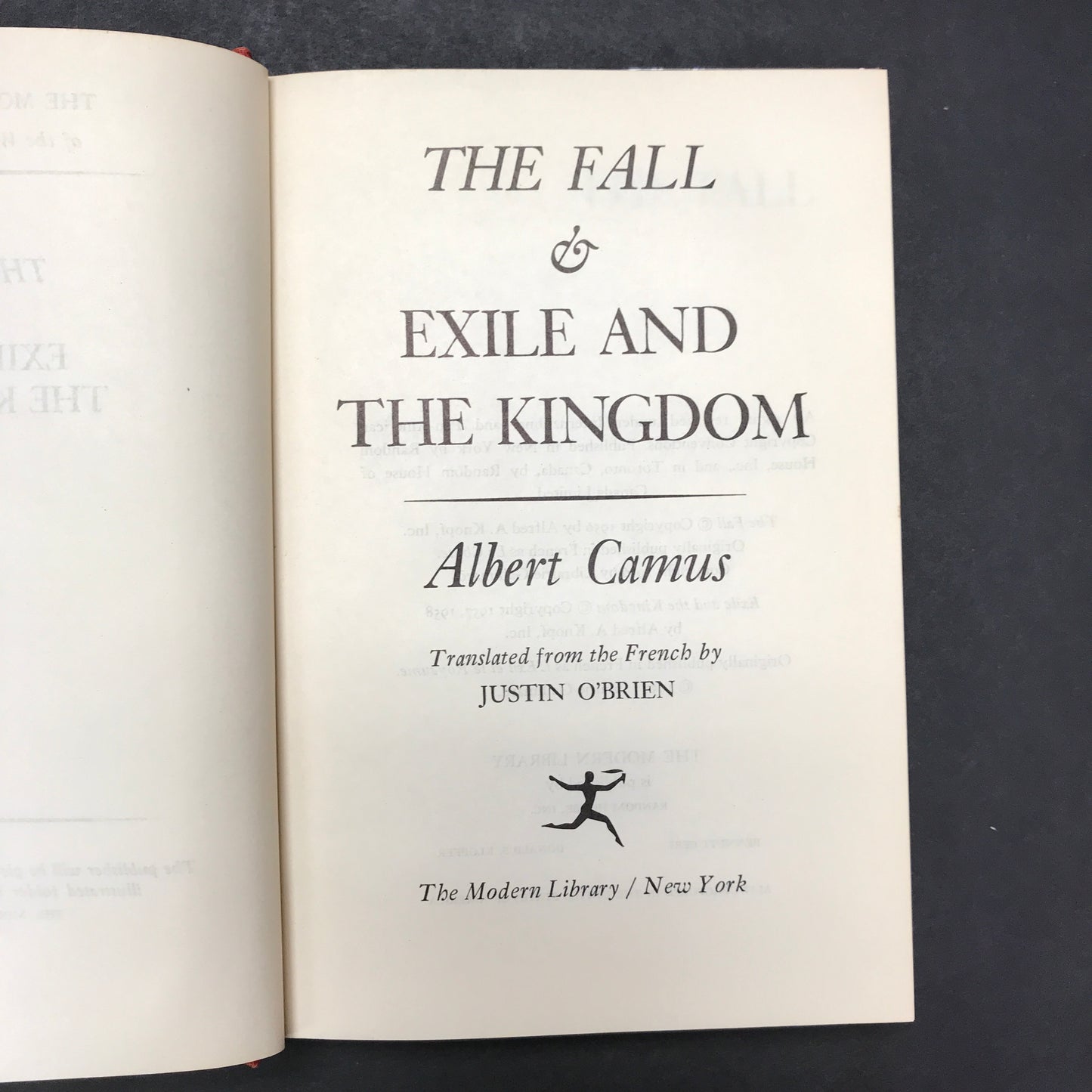 The Fall and Exile and The Kingdom - Albert Camus - Modern Library - 1958