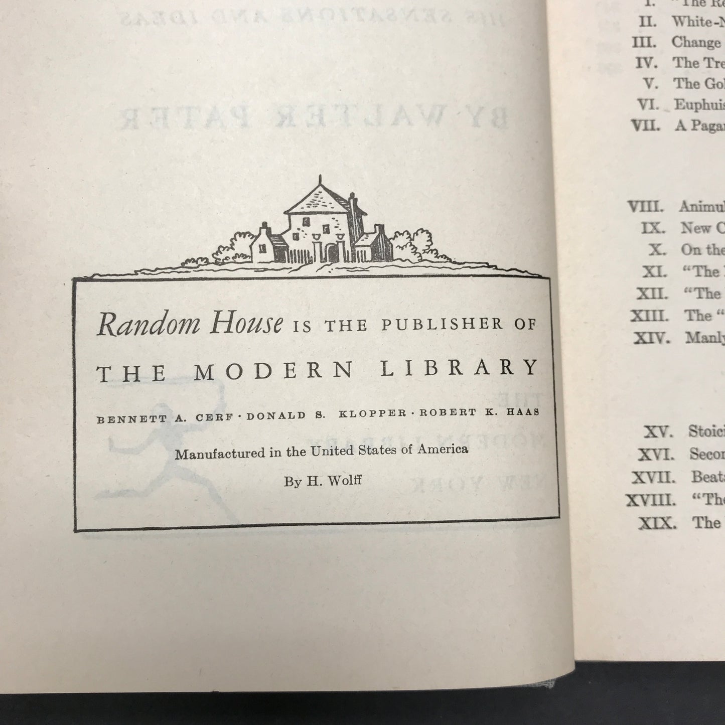 Marius: The Epicurean - Walter Pater - Modern Library - Date Unknown