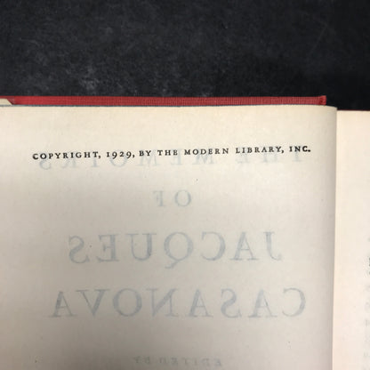 The Memoirs of Casanova - Madeleine Boyd - Modern Library - 1929