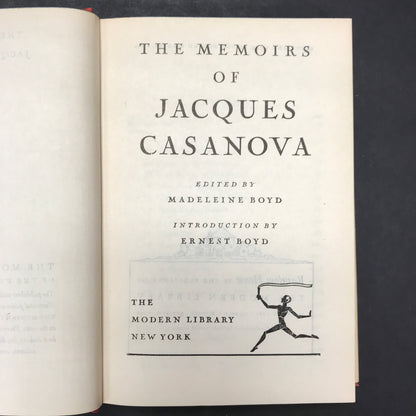 The Memoirs of Casanova - Madeleine Boyd - Modern Library - 1929