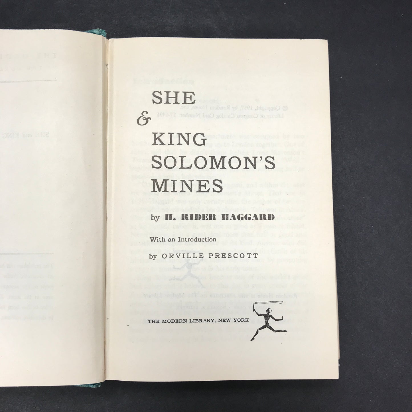 She and King Solomon's Mines - H. Rider Haggard - Modern Library - 1957