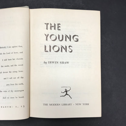 The Young Lions - Irwin Shaw - Modern Library - 1st Modern Library Edition - 1958