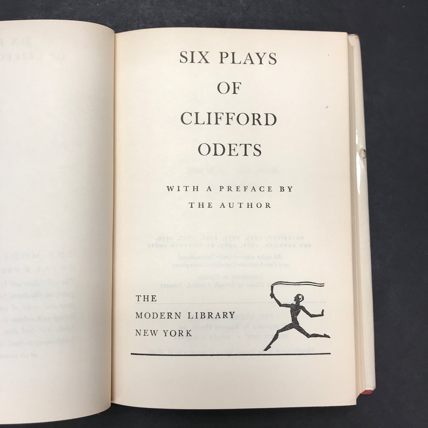 Six Plays of Clifford Odets - Clifford Odets - Modern Library - 1963