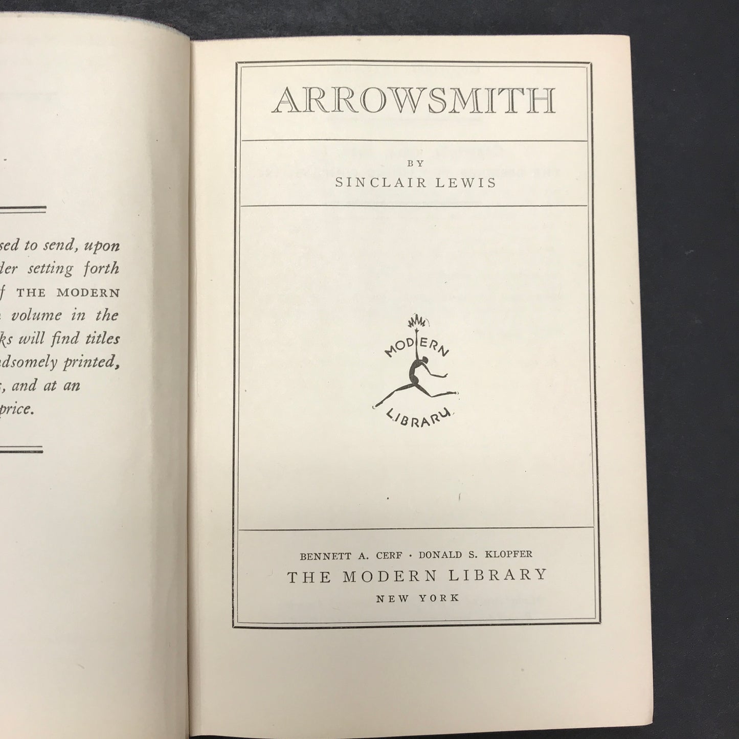 Arrowsmith - Sinclair Lewis - Modern Library - Early Printing - 1925