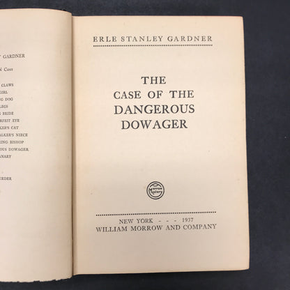 The Case of the Dangerous Dowager - Erle Stanley Gardner - 1st Edition - 1937