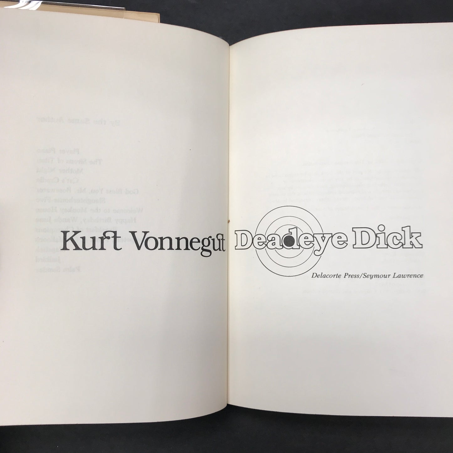 Dead-Eye Dick - Kurt Vonnegut - 1st Edition - 1982