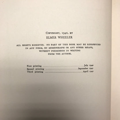 Sizzlemanship - Elmer Wheeler - 3rd Print - 1942