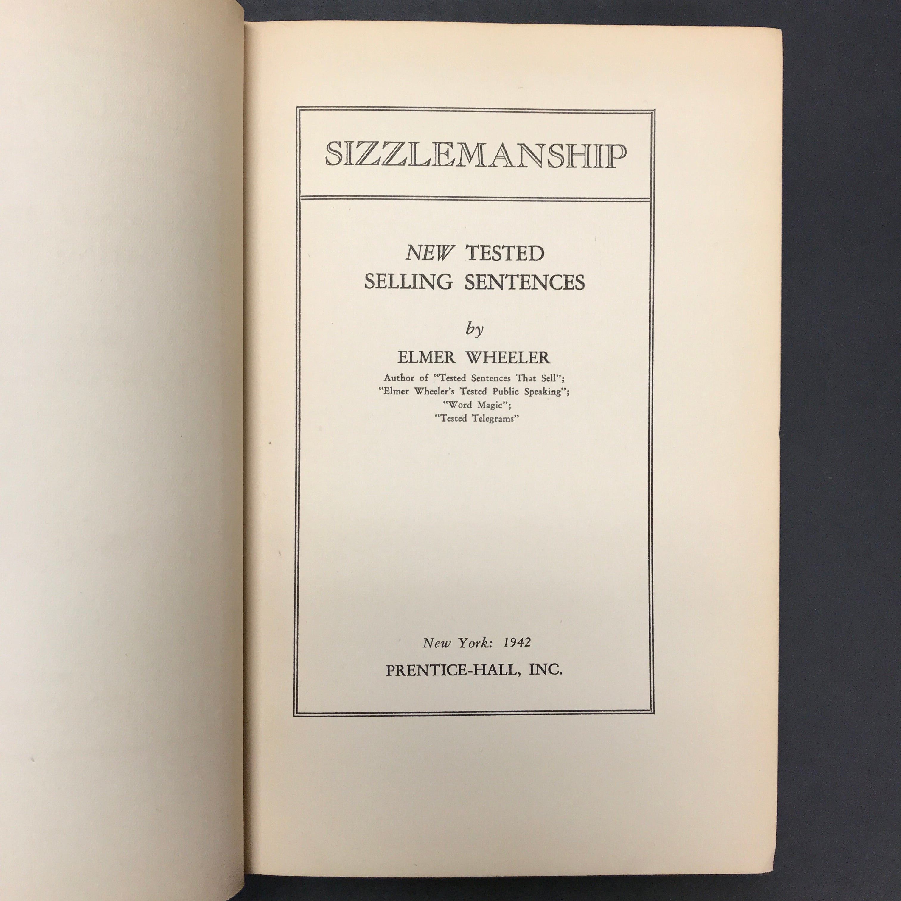 Newest Sizzlemanship New Tested Selling Sentences by Elmer Wheeler