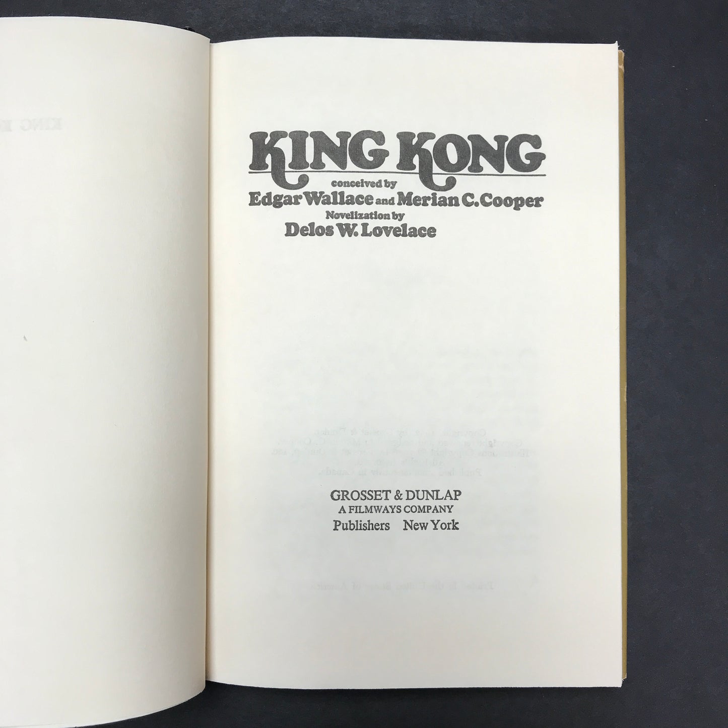 King Kong - Edgar Wallace, Merian C. Cooper, Delos W. Lovelace - Book Club Edition - 1976