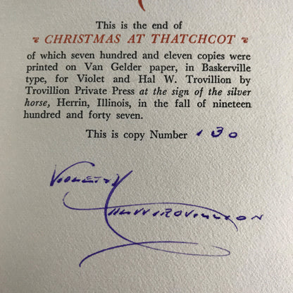 Christmas at Thatchcot - Violet and Hal Trovillion - Signed - 1947