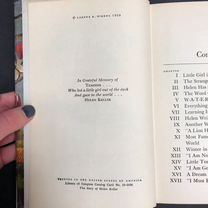 The Story of Helen Keller - Lorena A. Hickok - Book Club Edition - 1958