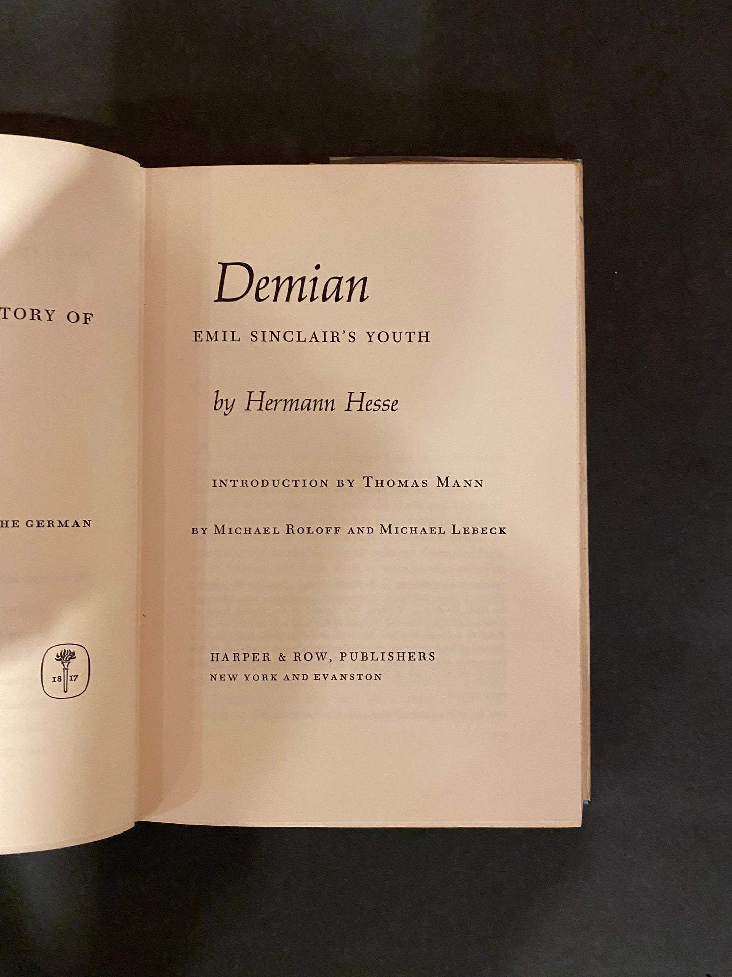 Demian - Hermann Hesse - 1st American Edition - 1965