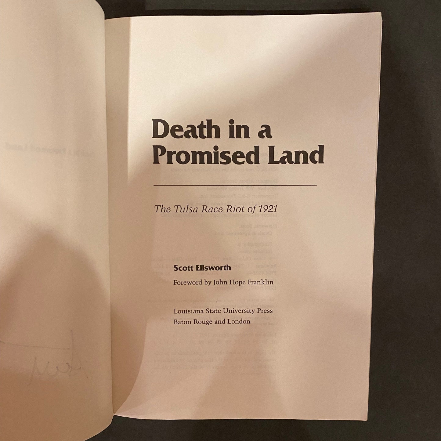 Death in a Promised Land - Scott Ellsworth - Signed - 1992