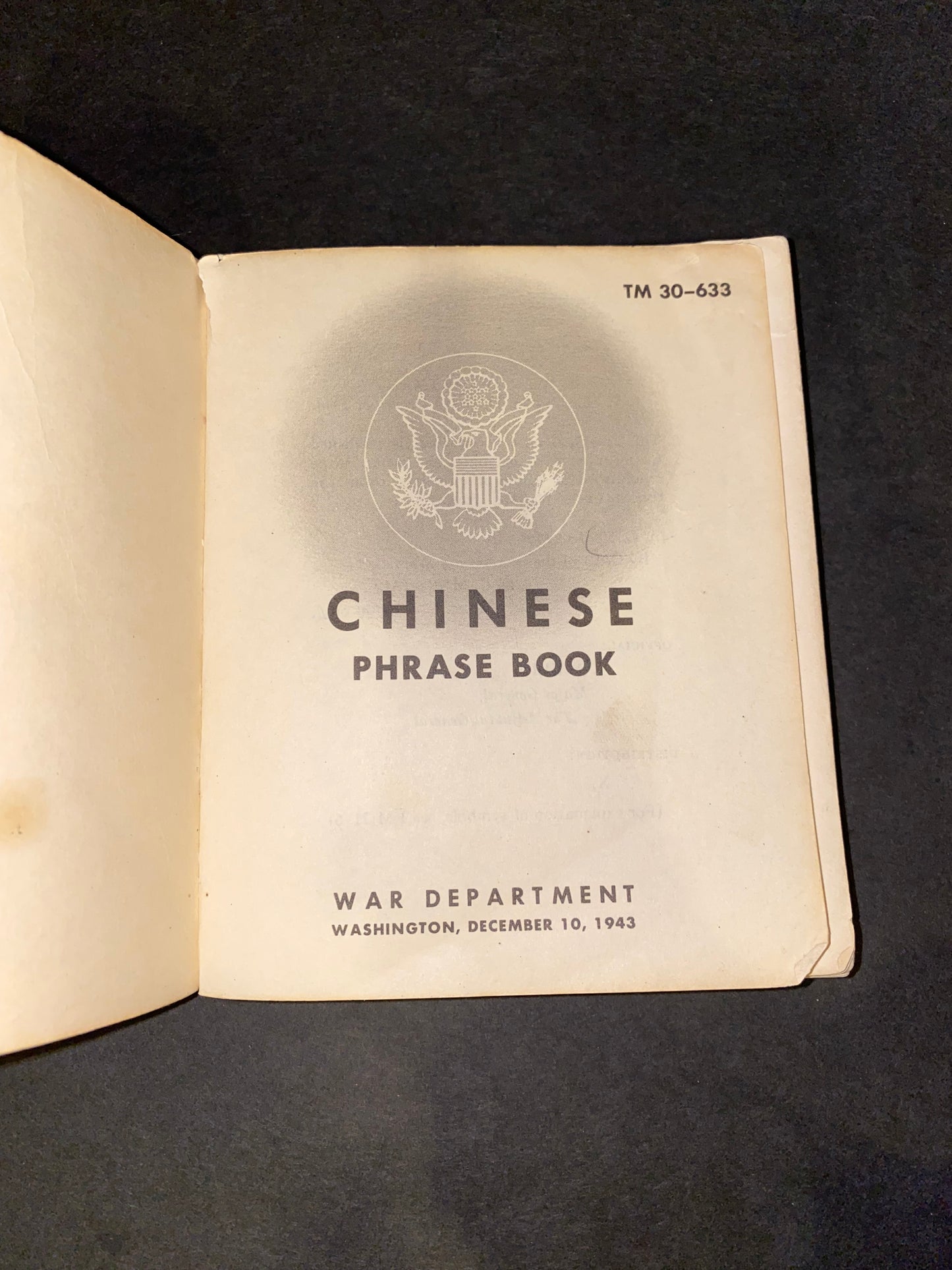 Chinese Phrase Book - Various - 1943