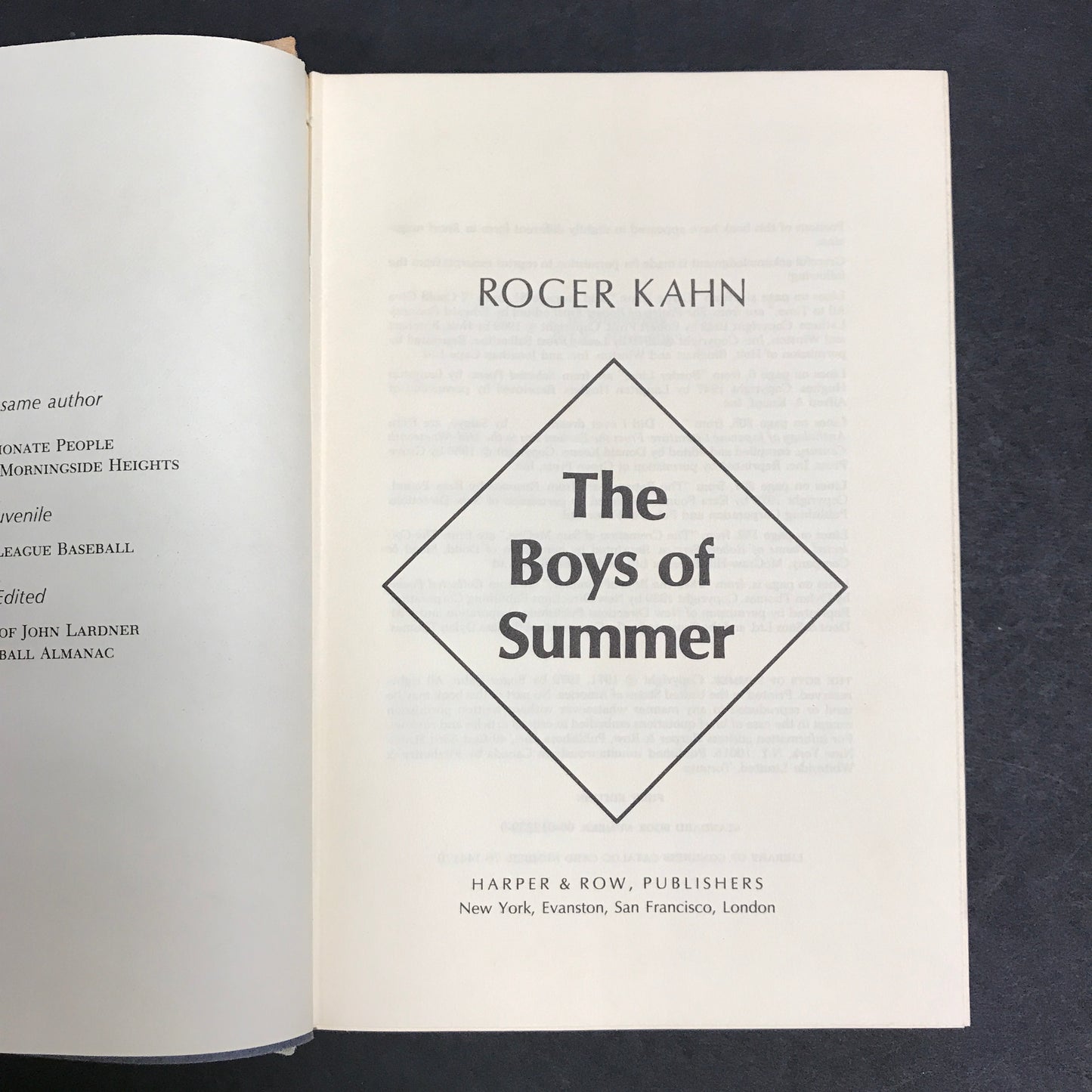 The Boys of Summer - Roger Kahn - 1st Edition - 1972