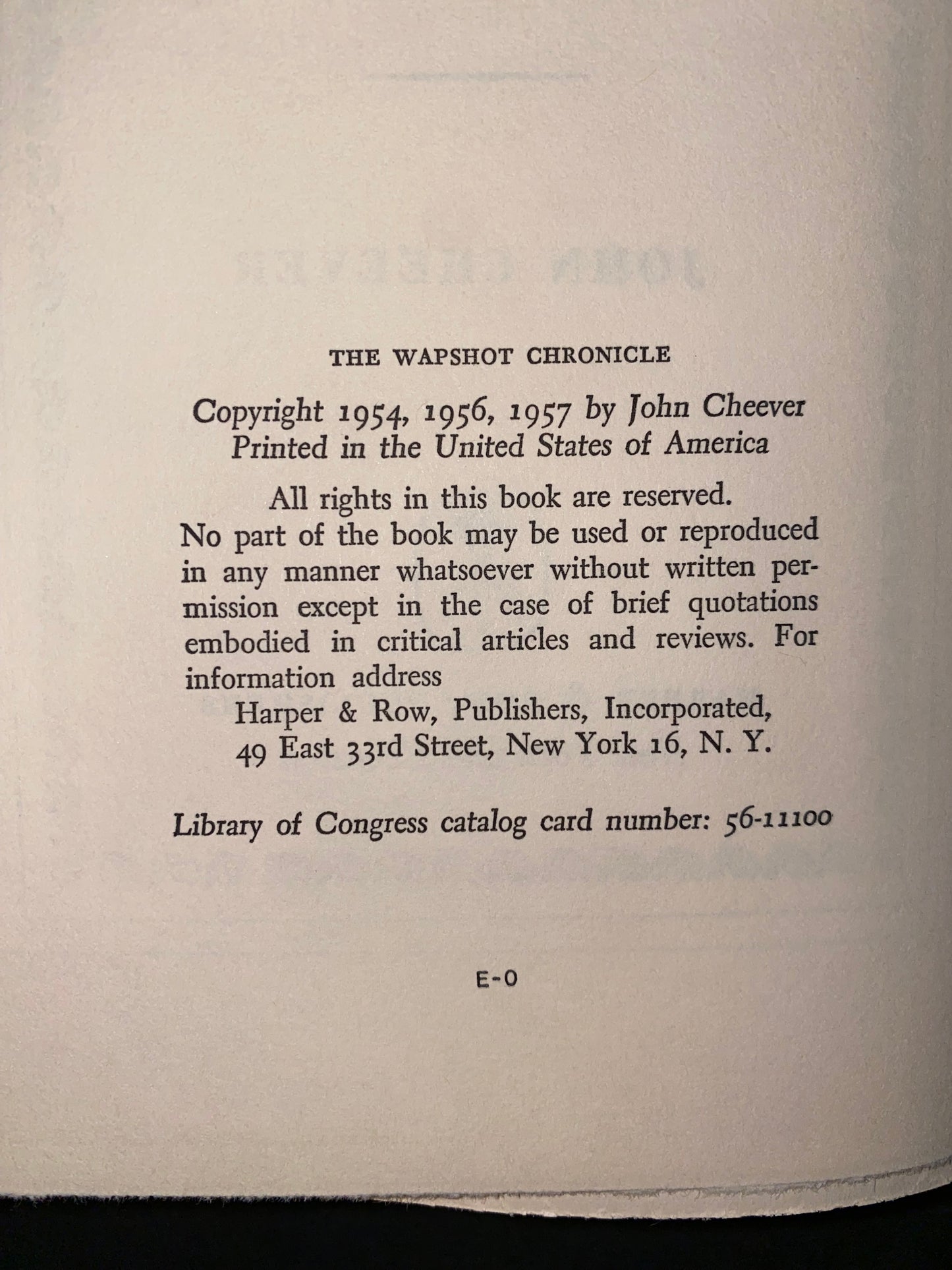 The Wapshot Chronicle - John Cheever - 1957