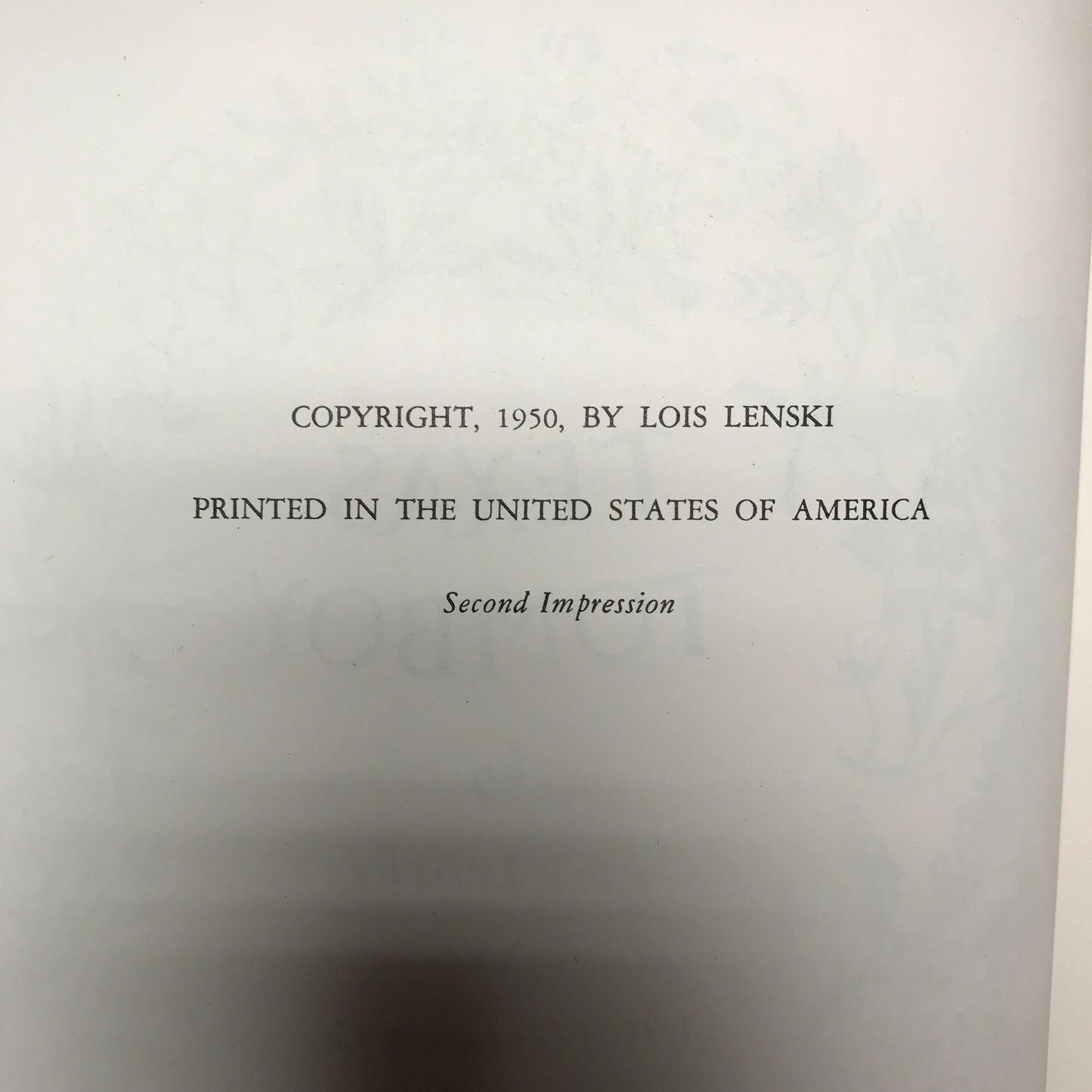 Texas Tomboy - Lois Lenski - 2nd Printing - 1950