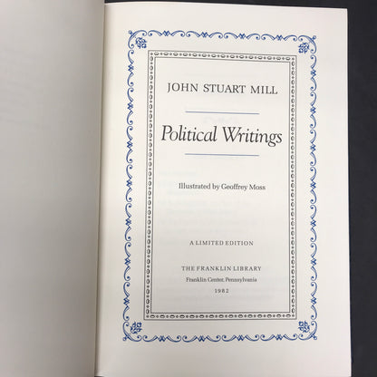 Political Writings - John Stuart Mill - Franklin Library - 1982