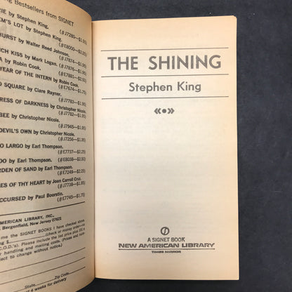 The Shining - Stephen King - 1st Thus - 1978