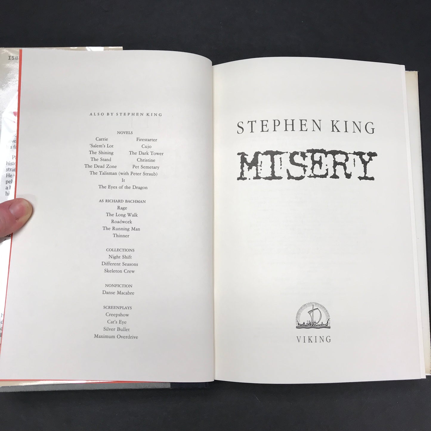 Misery - Stephen King - 1st Edition - 1987